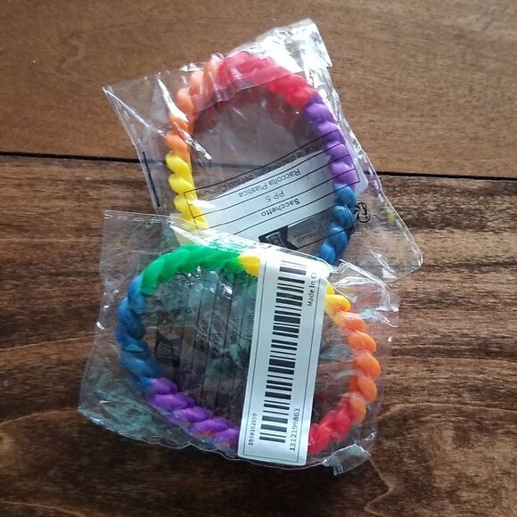 PRIDE rainbow set of 2 bracelets wristbands - Picture 4 of 6